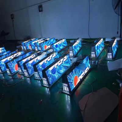 Custom Taxi Roof LED Display 6000cd/sqm IP65 Outdoor Advertising